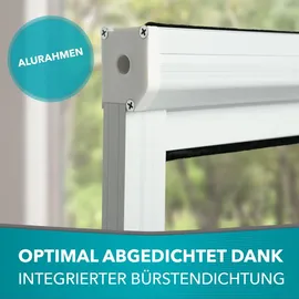 APANA Insektenschutz Fenster Rollo 60 x 100 cm weiß