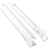 Gedotec Schubladen Auszugsschienen mit Rollenführung TEILAUSZUG | REAL | 1 Paar - Schubladenschienen Metall Rollenauszug - Teleskopschienen 450 mm | Schienensystem in Stahl weiß | Führungsschienen