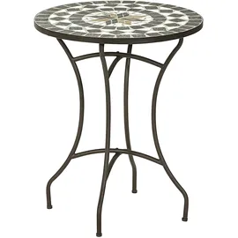 Dehner Gartentisch Ø 60 x 72 cm Braun/Grau/Weiß