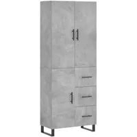 VidaXL Highboard Betongrau 69,5x34x180 cm Holzwerkstoff