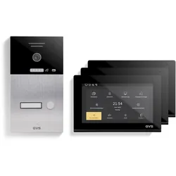 GVS - 1-Familienhaus IP Video Türsprechanlage AVS1086A - Mit 3x7 Zoll Monitor, App, HD-Kamera & Türöffner Funktion