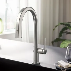 Hansgrohe Aqittura M91 Einhebelmischer Edelstahl