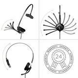 GEQUDIO Headset 1-Ohr für Unify mit Kabel
