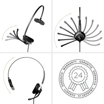 GEQUDIO Headset 1-Ohr für Unify mit Kabel