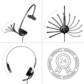 GEQUDIO Headset 1-Ohr für Unify mit Kabel