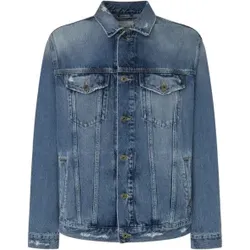 Pepe Jeans für Herren. PM403039 Entspannte Distressed-Jacke blau (XL), Lässig, Denim, Bio-Baumwolle, Nachhaltig