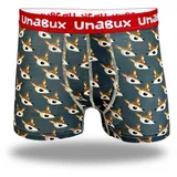 Unabux Boxershorts BLACK WHITE RABBIT braun / grau XXL