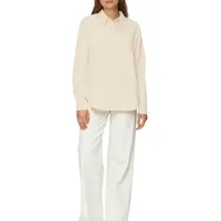 S.Oliver Cordbluse im Relaxed Fit mit Naht-Details beige 44