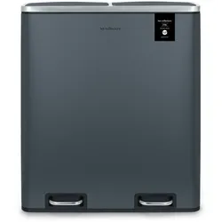 Les Collectors Küchen-Recycling-Behälter, N°906 / 60L / 2x30L / Mülltrennung / Edelstahl / Grau