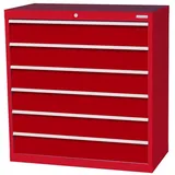 Bedrunka+Hirth Schubladenschrank Profi, Schubladen 6x150 mm, HxBxT 1.019 x 980 x 500 mm, verkehrsrot/rubinrot