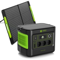 SOLARCUBE Tragbare Powerstation mit 1x Solarpanel faltbar 100W | 1024Wh MaxAkku | LiFePO4-Batterie | bis zu 2000W Spitzenleistung | Balkonkraftwerk | Solargenerator & Stromspeicher
