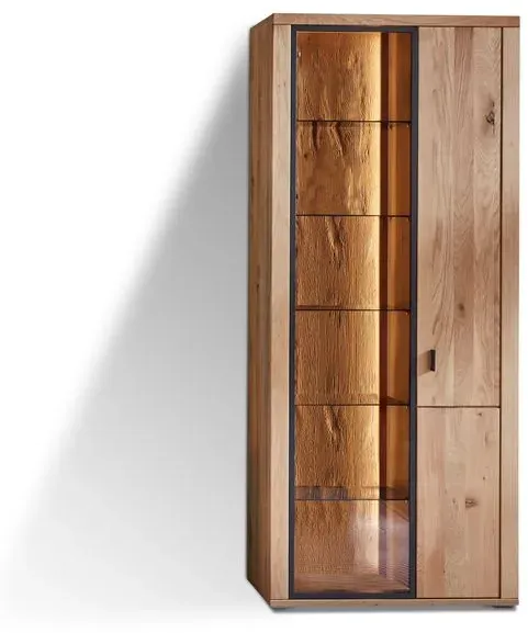 IDEAL Wohnen Standvitrine Malaga Holz Braun Eiche