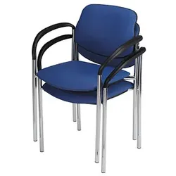 2 Nowy Styl Besucherstühle Styl blau Leder