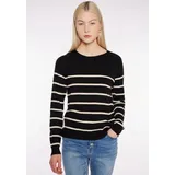 HaILY’S Rundhalspullover »LS P SK Li44ka«, Gr. L, black/beige stripe, , 64445543-L