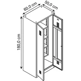 Gürkan Putzmittelschrank 112296 verkehrsweiß 60,0 x 50,0 x 180,0 cm, aufgebaut