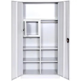 Mendler Aktenschrank HWC-L60, Stahlschrank Mehrzweckschrank, Schließfach Kleiderstange abschließbar, Metall 185x90x45cm, grau