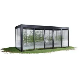 sunelements Gewächshaus SunGarden Select 5.2) 548 x 233 cm (Gr. Seitenwände: 10 mm Doppelstegplatten, Dach: 6 mm Acrylglas getönt, anthrazit-metallic