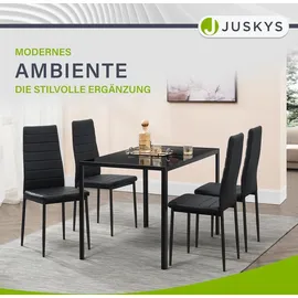 Juskys Esszimmerstühle Loja 4er Set - Schwarz