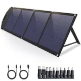 Rophie Faltbares Solarpanel, 100W Tragbares Monokristallin Solarladegerät Solarmodul mit 2 x DC-DC-Kabel, 10-in-1-SteckerUSB QC 3.0 & Type-C PD 45W für Tragbare Powerstation Outdoor Camping