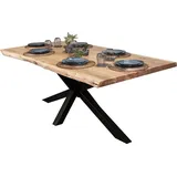 SAM Outillage Esstisch Baumkante massiv Akazie Natur 200 x 100 Spider-Gestell schwarz CALI
