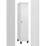 C+P Spind Classic PLUS, Füßen, 1 Abteil, HxBxT 195x40x50cm, Sicherheitsdrehriegel, Verkehrsweiß von PROREGAL