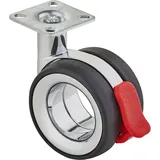 So-tech - sotech Premium Möbelrolle düsseldorf ø 75 mm (Höhe 98,5 mm, Chrom/schwarz, mit Bremse, Anschraubplatte 47 x 47 mm), 1 Stück