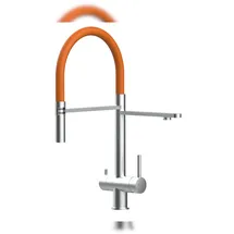 VIZIO 3 Wege Wasserhahn Küchenarmatur Edelstahl Massiv Orange