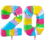 Pinata Zahl 20 bunt pastell