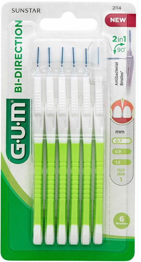 GUM® Bi-Direction Brossette conique fine 0,7 mm 6 pc(s) brosse(s) à dents
