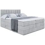 altdecor Boxspringbett MIAMI KING - 160x200 - H3/H4 - Hellgrau