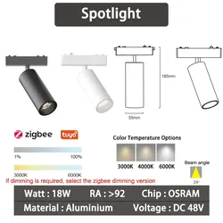 6mm Intelligente Zigbee-Spotlights Schwarz Jednoduchý 18W