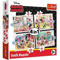 Trefl Trefl, Minnie mit Freunden, von 12 bis 24 Teilen, 4 Sets, für Kinder ab 3 Jahren, TR34355, mehrfarbig