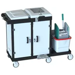 Arcora Reinigungswagen, Bora Medical 750, Vielseitig einsetzbarer Servicewagen im Gesundheitswesen, Maße (L x B x H): 141,5 x 60 x 111,5 cm