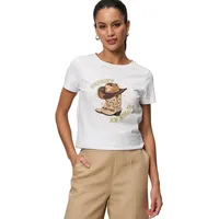 Zero Shirt mit Cowboy-Print Patch White Beige | 42