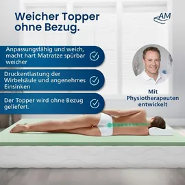 AM Qualitätsmatratzen Komfortschaum Topper 140 x 200 cm grün