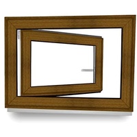 Kellerfenster - Fenster - Dreh- & Kippfunktion - innen Golden Oak/außen Golden Oak - BxH: 80 x 40 cm - 800 x 400 mm - DIN Rechts - 2 fach Verglasung - 60 mm Profil