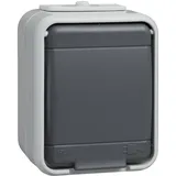 Elso Steckdose 1-f. AP44 licht-/basaltgrau