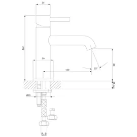 Omnires Y1210NCP Waschtischarmatur Kupfer