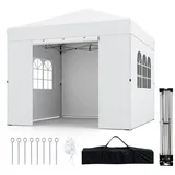 COSTWAY Faltpavillon, Gartenpavillon 3x3 mit uv schutz, Pavillon wasserdicht
