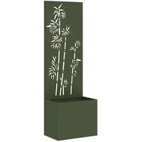 vidaXL Sichtschutz-Leinwand 50 x 140 cm Olivgrün Stahl