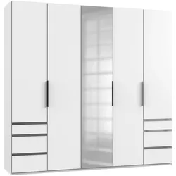 Drehtürenschrank mit Laden B: 250 cm Level, Weiß