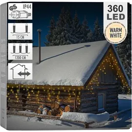 ECD Germany Lichtervorhang LED 12 m Warmweiß