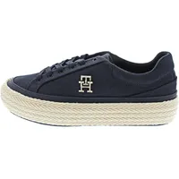 Tommy Hilfiger Vulc. Sneaker Linnen Damen Leinenschuh in Blau, Größe 37 - 37