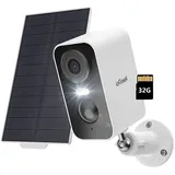 ieGeek Überwachungskamera 3MP Überwachungskamera Außen/InnenAkku (Aussen, Außen/Innen, Außenbereich, drinnen, 2K Kamera Überwachung Kabellos WLAN Aussen IP Kamera Outdoor, 1-tlg., mit PIR Bewegungsmelder 2-Wege-Audio Farbige Nachtsicht Wasserdicht, Cloud/Memory Card Storage Alex 2,4 GHz)