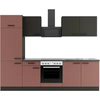 OPTIFIT Küchenzeile Madrid420 270 cm Rostrot/Anthrazit