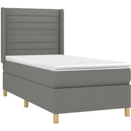 vidaXL Boxspringbett 100 x 200 cm Dunkelgrau