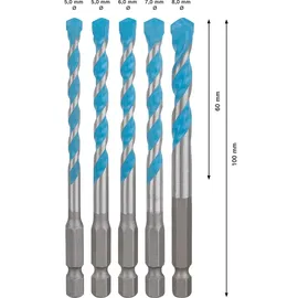 Bosch Expert HEX-9 MultiConstruction Mehrzweckbohrer-Set, 5-tlg.
