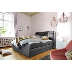 Boxspringbett COLLECTION AB "Rubene", grau (anthrazit, dunkelgrau), B:203cm L:236cm, Komplettbetten, Boxspringbett, inkl. Bettkasten und Topper