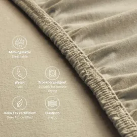 Schöner Wohnen Spannbettlaken Mischgewebe 200 x 200 cm beige 2 St.