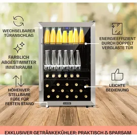 Klarstein Beersafe 5XL Getränkekühlschrank (148 l, 840 mm hoch, Onyx)